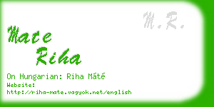 mate riha business card