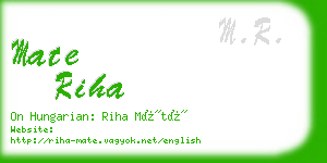 mate riha business card